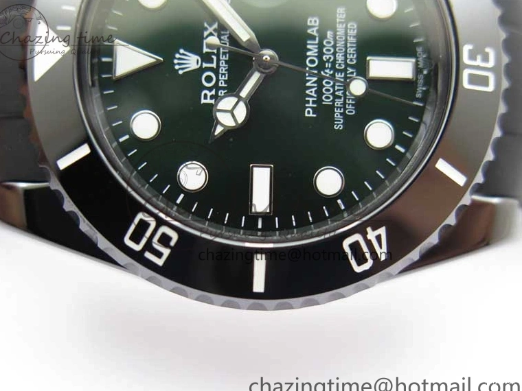 Edition SA3135 Black Black Green Strap Rubber Submariner Best 5GF Ceramic Dial on 40mm 0425